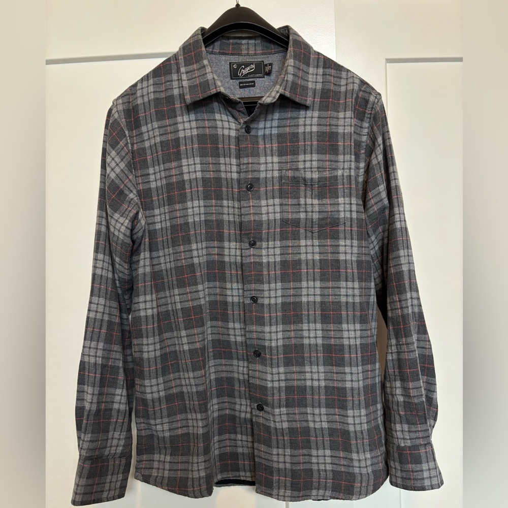 Grayers Charcoal and Crimson Plaid Shirt
